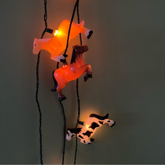 Vintage 90s 1994 Primal Lite Rarin’ to Go Horses String Lights - Picture 3 of 15